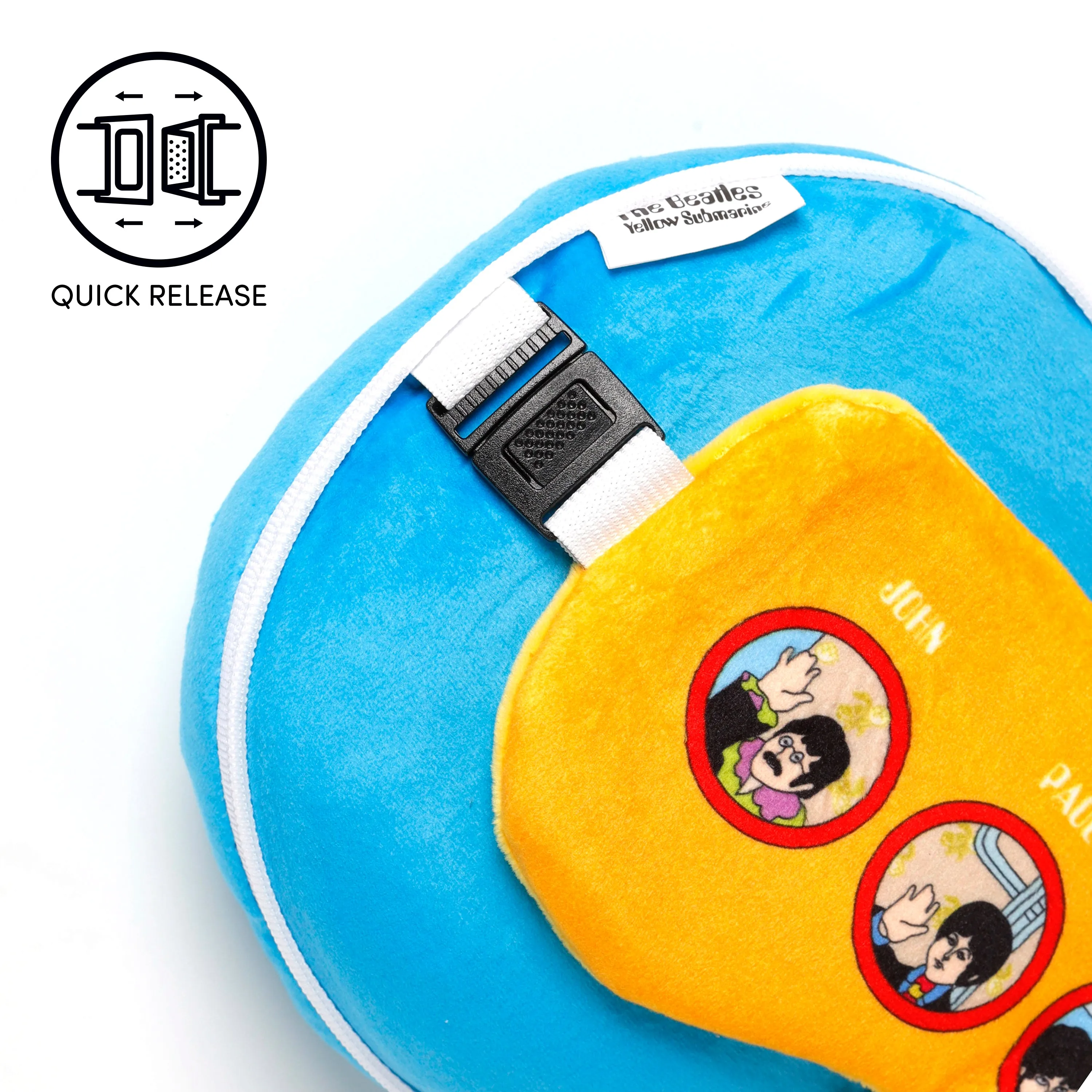 Yellow Submarine Relaxeazzz Plush Round Travel Pillow & Eye Mask Set