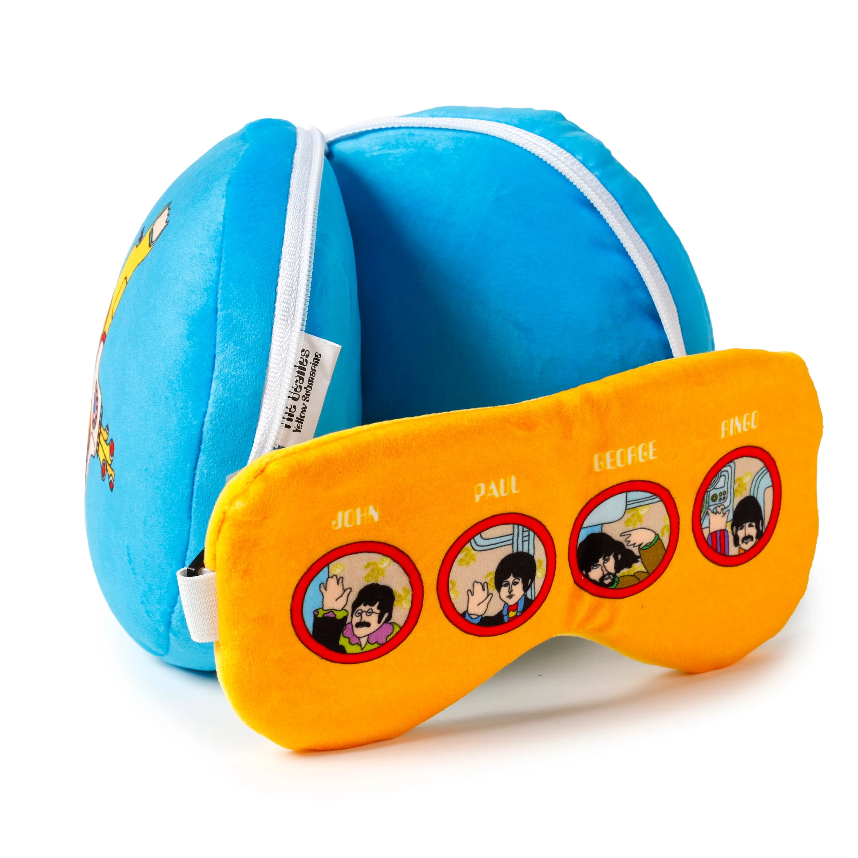 Yellow Submarine Relaxeazzz Plush Round Travel Pillow & Eye Mask Set